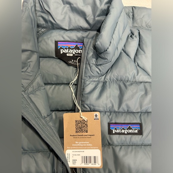 Patagonia Women's S Small Down Sweater Vest Puffer Puff Nouveau Green Grey NWT - Picture 5 of 8